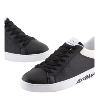 Armani Exchange Skórzane sneakersy Action w kolorze czarnym