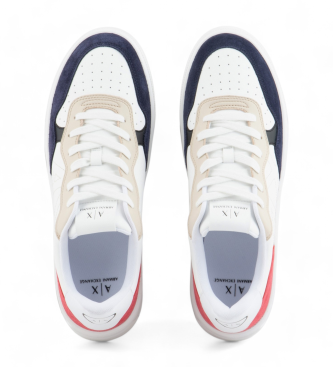 Armani Exchange Baskets en cuir blanc