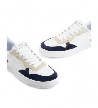 Armani Exchange Baskets en cuir blanc