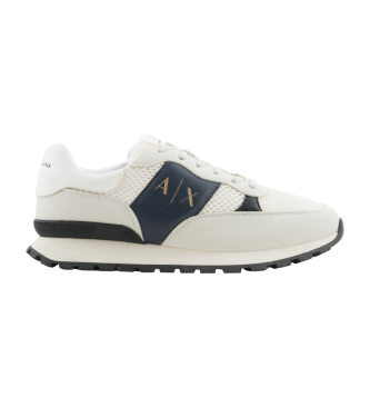 Armani Exchange Witte leren sportschoenen