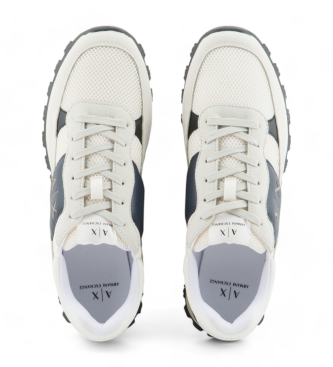 Armani Exchange Baskets en cuir blanc