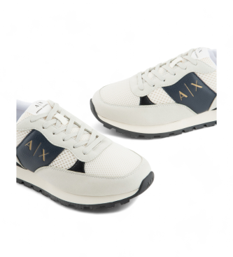 Armani Exchange Witte leren sportschoenen