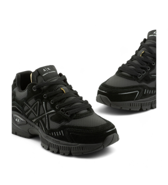 Armani Exchange Sneakers med snrebnd, sort