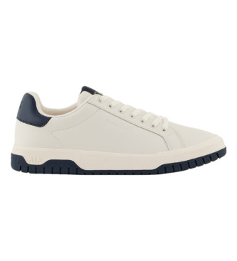 Armani Exchange Basic Leder-Sneakers off-white