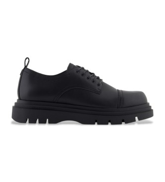 Armani Exchange Black Laced Leather Shoes