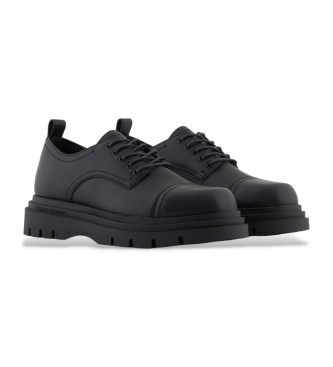 Armani Exchange Black Laced Leather Shoes