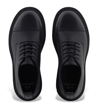 Armani Exchange Black Laced Leather Shoes