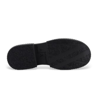 Armani Exchange Skórzane mokasyny Loafer w kolorze czarnym