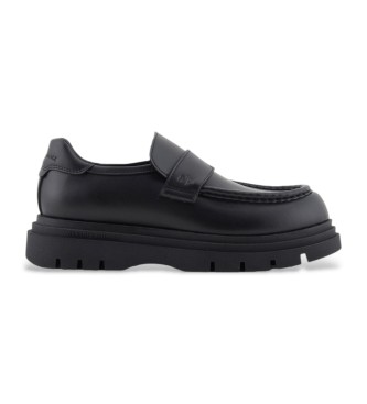 Armani Exchange Mocasines tipo Loafer de piel negro