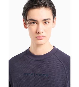 Armani Exchange Koszulka waflowa w kolorze granatowym