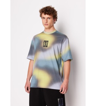 Armani Exchange Wielokolorowy bawełniany T-shirt z dzianiny