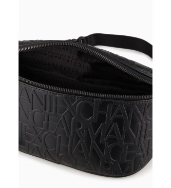 Armani Exchange Black coated fabric bum bag