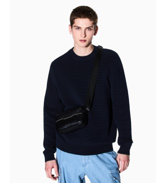Armani Exchange Black shiny effect shoulder strap