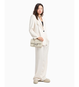 Armani Exchange Logotip Kovinska torba v barvi taupe