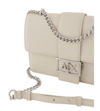 Armani Exchange Logotip Kovinska torba v barvi taupe