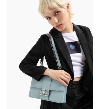 Armani Exchange Logotip Kovinska modra torba
