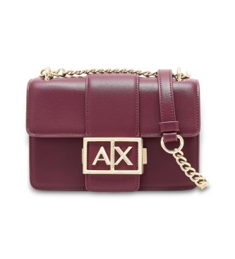 Armani Exchange Logo Metal bag burgundy