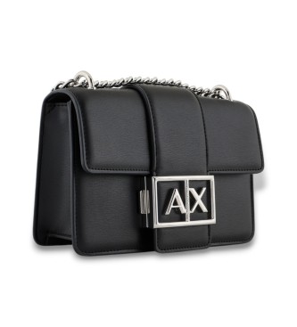 AIX Armani Exchange Logo Metal Skuldertaske sort