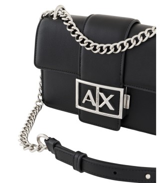 AIX Armani Exchange Logo Metal Skuldertaske sort