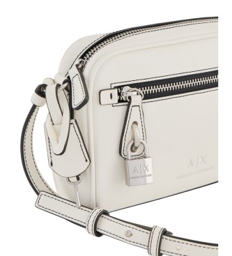 Armani Exchange Bolsa de ombro branca crua