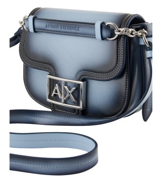 Armani Exchange Saco azul em forma de meia-lua