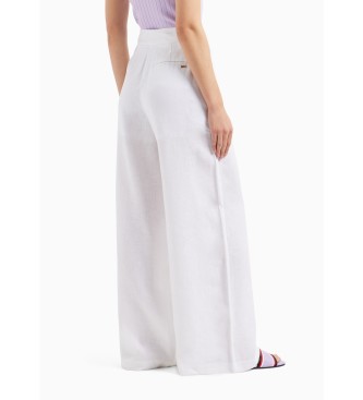 Armani Exchange Pantalon taille haute blanc