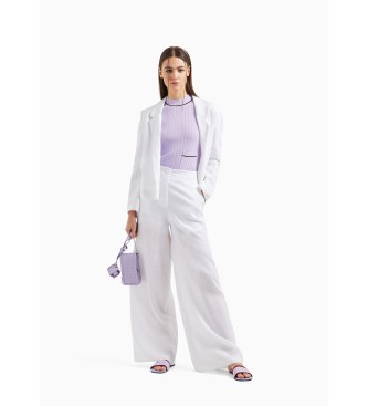 Armani Exchange Pantalon taille haute blanc