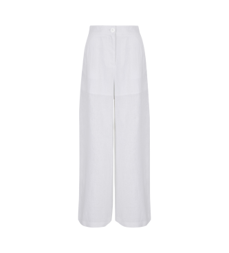 Armani Exchange Pantaln de tiro alto blanco