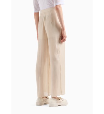 Armani Exchange Beigefarbene Hose mit hoher Taille 