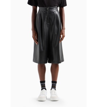 Armani Exchange Schwarze Shorts mit hoher Taille