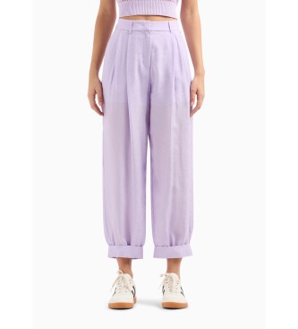 Armani Exchange Lilac mid-rise trousers