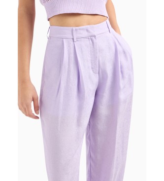 Armani Exchange Lilac mid-rise trousers