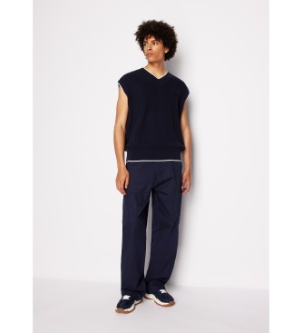 Armani Exchange Pantalon extensible en serg marine