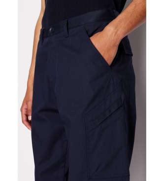 Armani Exchange Marineblaue Stretchhose aus Twill