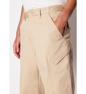 Armani Exchange Pantaloni cargo in twill beige