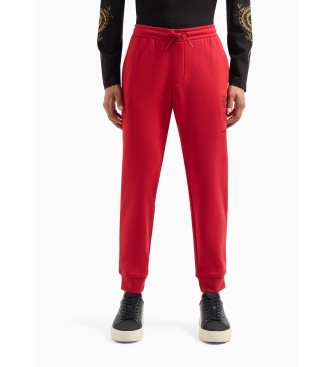 Armani Exchange Pantalon taille haute rouge