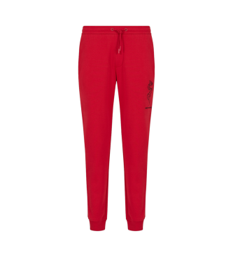 Armani Exchange Pantalon taille haute rouge