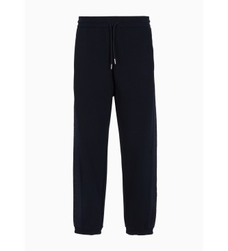 Armani Exchange Navy piped trousers