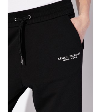 Armani Exchange pantaloni gambali neri