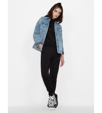 Armani Exchange Pluszowe spodnie jogger czarne