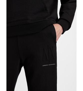 Armani Exchange Pluszowe spodnie jogger czarne