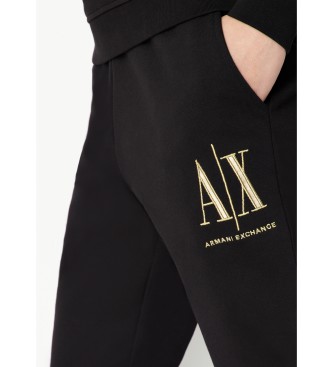 Armani Exchange Czarne spodnie dresowe