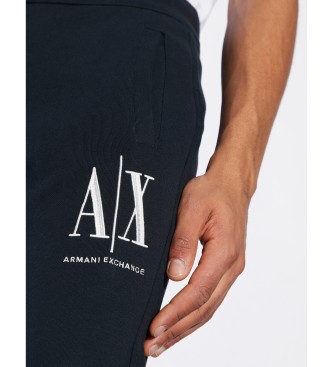 Armani Exchange Granatowe gabardynowe spodnie chino