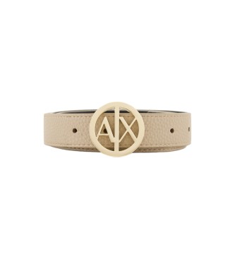 Armani Exchange Beige logo belt