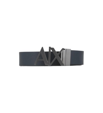 Armani Exchange Dubbelzijdige leren riem navy