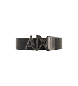 Armani Exchange Plaat leren riem zwart