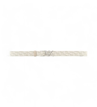 Armani Exchange Witte badge riem