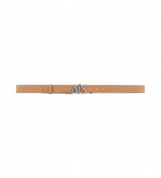 Armani Exchange Cinto de chapa castanho