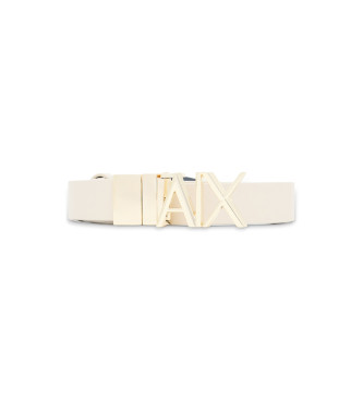 Armani Exchange Cinturn reversible con logo dorado beige