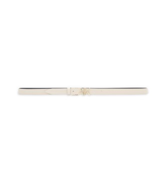 Armani Exchange Cinturn reversible con logo dorado beige